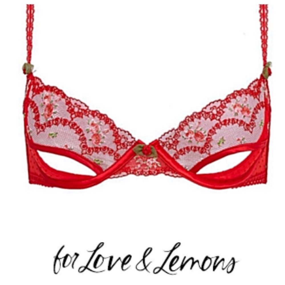 🍋NwT’s FOR LOVE & LEMONS Rose Bloom Underwire Bra *Garter Belt Included Lingerie